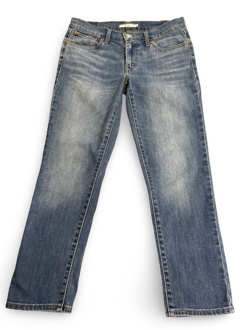 Levi's Boyfriend Jeans Womens 27 Blue Medium Wash Mid Rise Relaxed Straight Leg